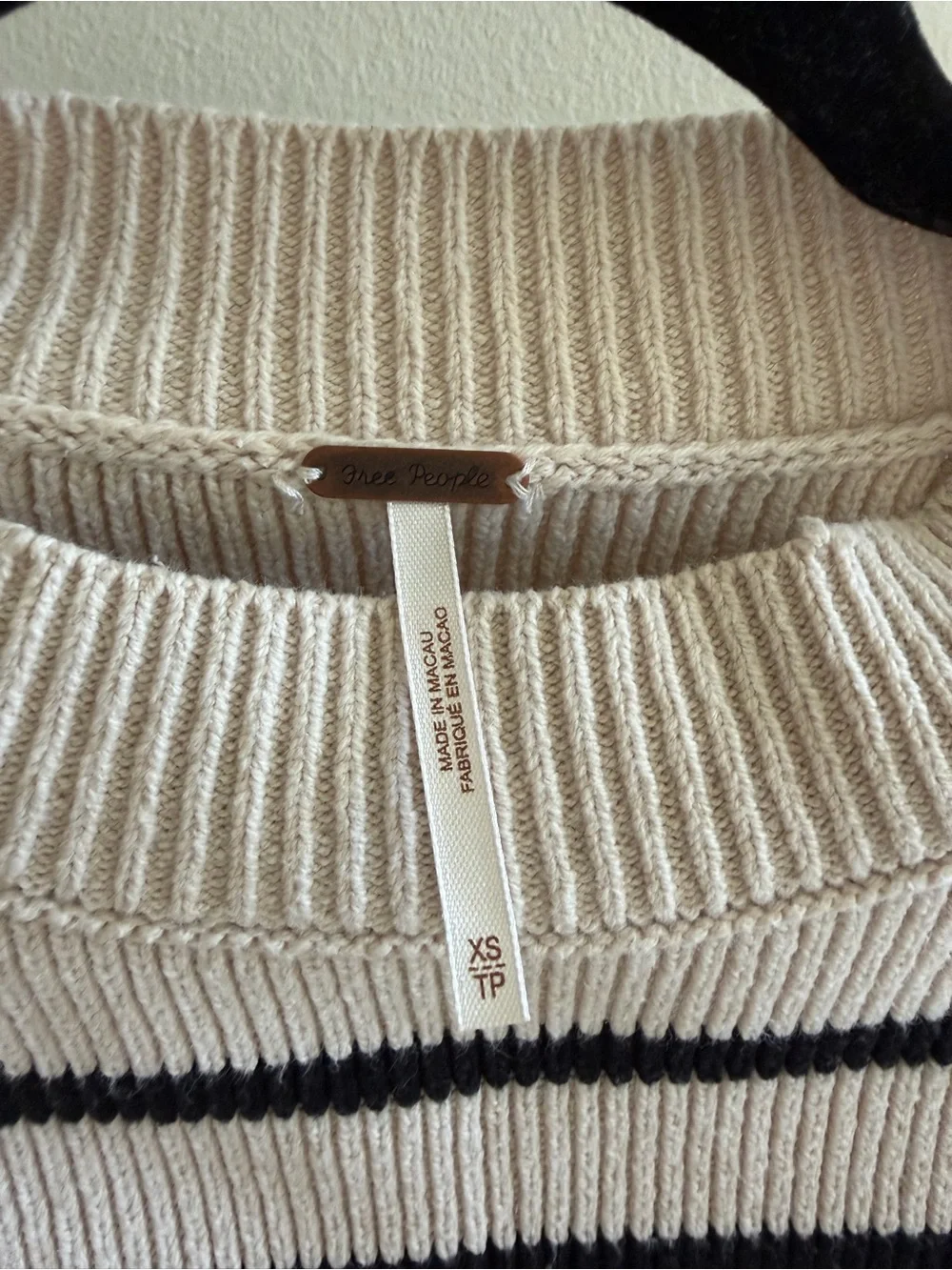Free People Easy Street Stripe Rib Crop Sweatet
